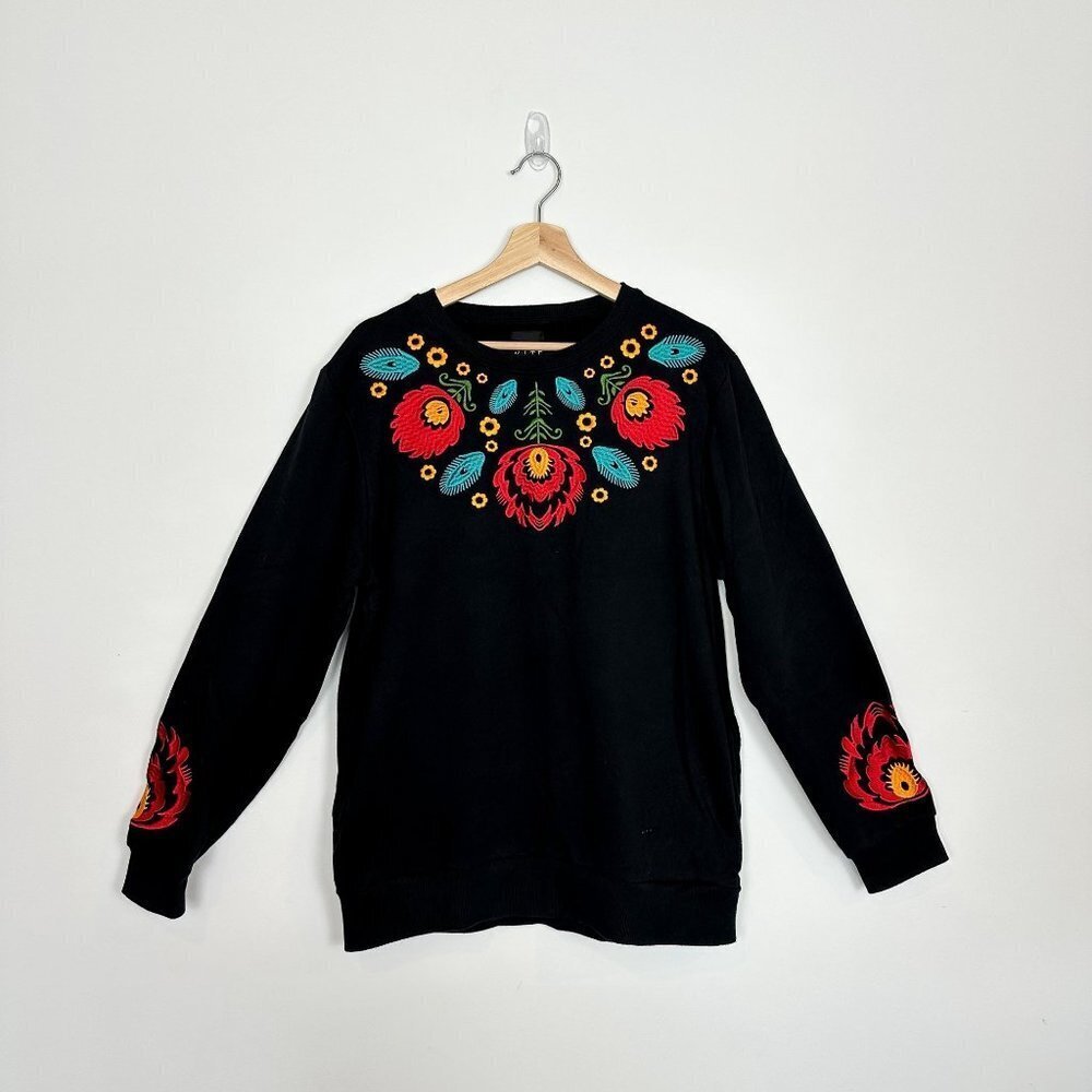 Kite New York Floral Embroidered Sweatshirt Sz L